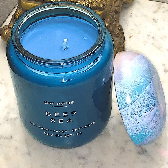 DW HOME CANDLE DEEP SEA 22.3 oz RICHLY SCENTED 1 WICK NEW - Picture 3 of 4